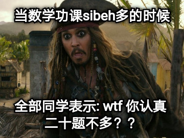 当数学功课sibeh多的时候 全部同学表示: wtf 你认真 二十题不多？？