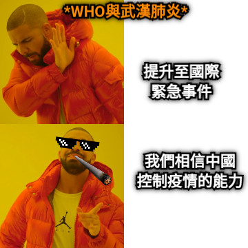 *WHO與武漢肺炎* 提升至國際 緊急事件 我們相信中國 控制疫情的能力