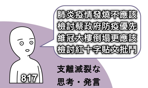 肺炎疫情發燒不應該 檢討蔡政府防疫優先 維冠大樓倒塌更應該 檢討紅十字貼文批鬥 817