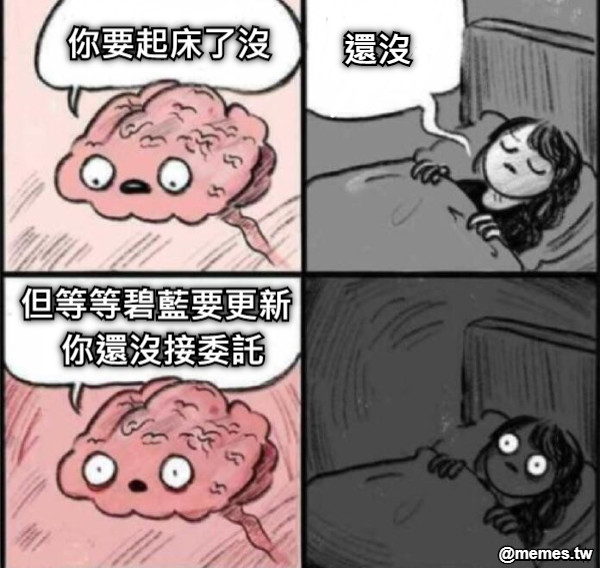 你要起床了沒 還沒 但等等碧              藍要更新 你還沒接委託