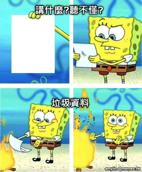 講什麼?聽不懂? 垃圾資料