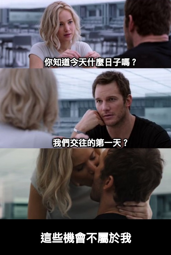 你知道今天什麼日子嗎？ 我們交往的第一天？ 這些機會不屬於我