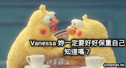 Vanessa 妳一定要好好保重自己知道嗎？