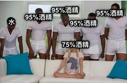 95%酒精 95%酒精 水 95%酒精 95%酒精 75%酒精
