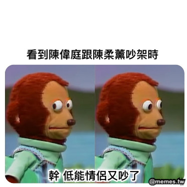 看到陳偉庭跟陳柔薰吵架時 幹 低能情侶又吵了