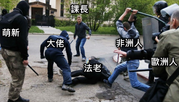 法老 課長 非洲人 萌新 大佬 歐洲人