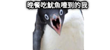 晚餐吃魷魚噎到的我