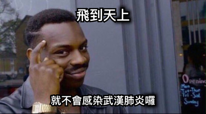 飛到天上 就不會感染武漢肺炎囉