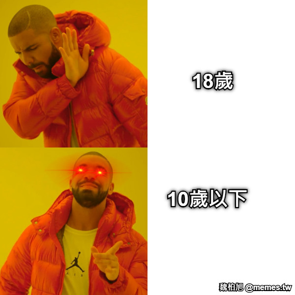 18歲 10歲以下