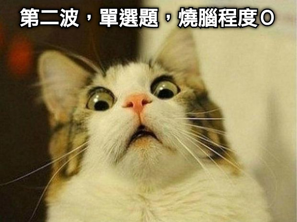 第二波，單選題，燒腦程度Ｏ