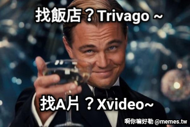 找飯店？Trivago ~  找A片？Xvideo~