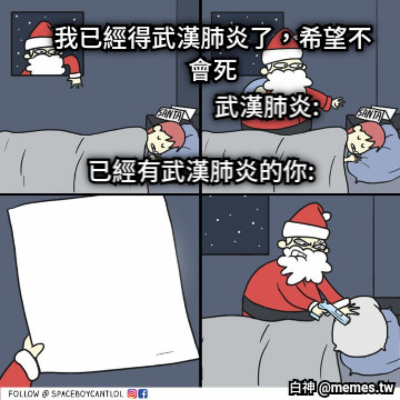 武漢肺炎: 已經有武漢肺炎的你: 我已經得武漢肺炎了，希望不會死