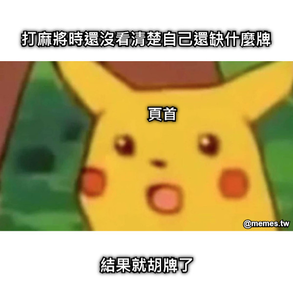 打麻將時還沒看清楚自己還缺什麼牌 結果就胡牌了 頁首