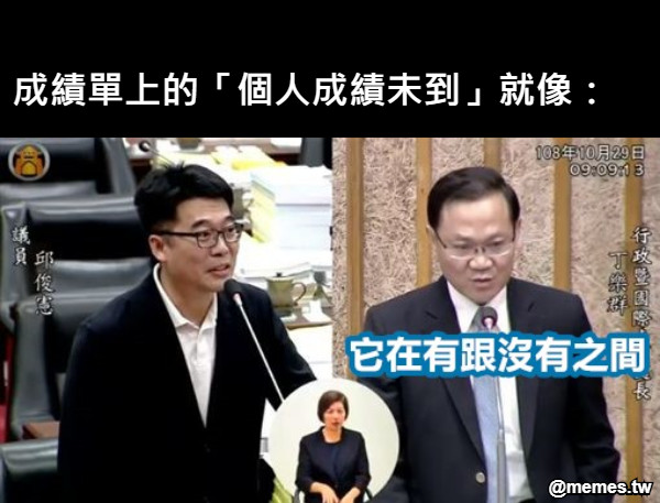 成績單上的「個人成績未到」就像：
