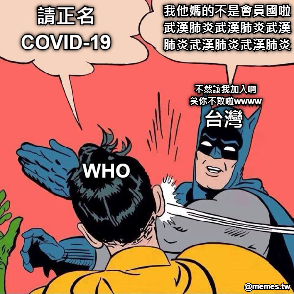 請正名 COVID-19 我他媽的不是會員國啦 武漢肺炎武漢肺炎武漢肺炎武漢肺炎武漢肺炎 WHO 台灣 不然讓我加入啊 笑你不敢啦wwww