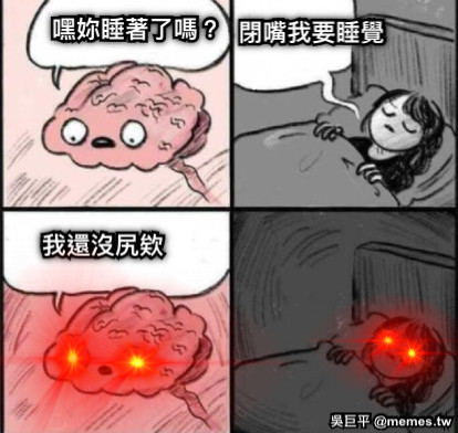 嘿妳睡著了嗎？ 閉嘴我要睡覺 我還沒尻欸