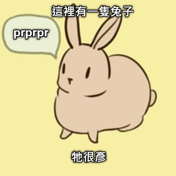 這裡有一隻兔子 prprpr 牠很彥