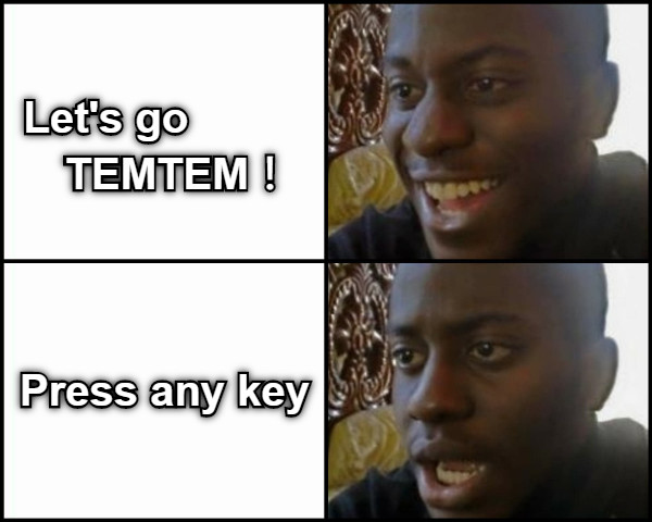 Let&#039;s go             TEMTEM！ Press any key