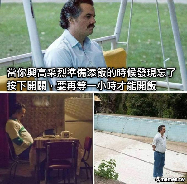 當你興高采烈準備添飯的時候發現忘了按下開關，要再等一小時才能開飯　　