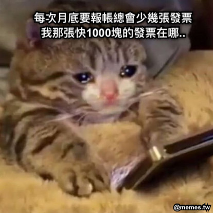 每次月底要報帳總會少幾張發票 我那張快1000塊的發票在哪..