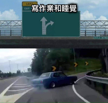 寫作業和睡覺