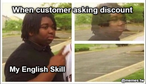 When customer asking discount My English Skill
