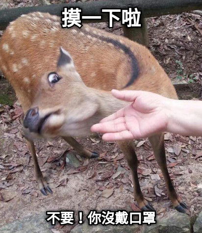 摸一下啦 不要！你沒戴口罩