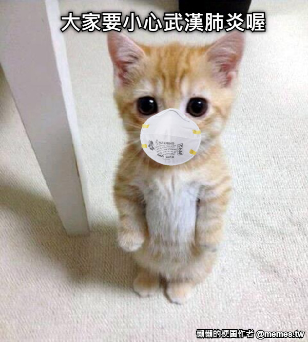 大家要小心武漢肺炎喔