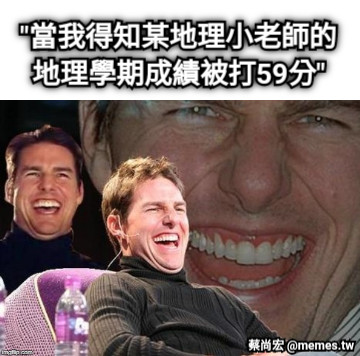 "當我得知某地理小老師的 地理學期成績被打59分"