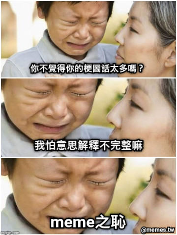 你不覺得你的梗圖話太多嗎？ 我怕意思解釋不完整嘛 meme之恥