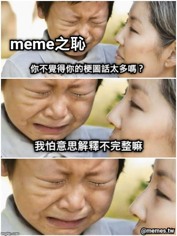 你不覺得你的梗圖話太多嗎？ 我怕意思解釋不完整嘛 meme之恥