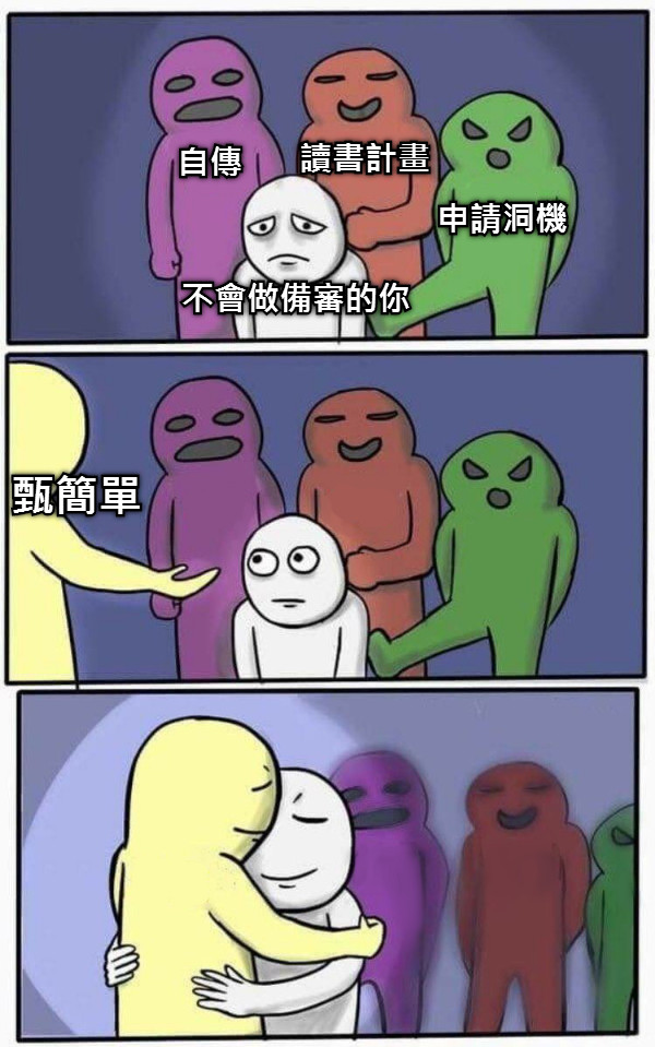 自傳 讀書計畫 申請洞機 甄簡單 不會做備審的你