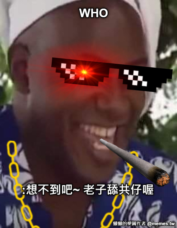 WHO :想不到吧~ 老子舔共仔喔
