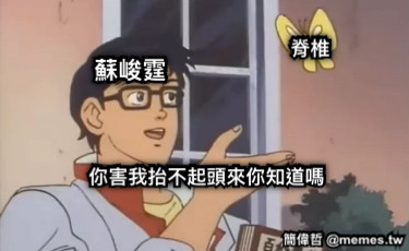 蘇峻霆 脊椎 你害我抬不起頭來你知道嗎