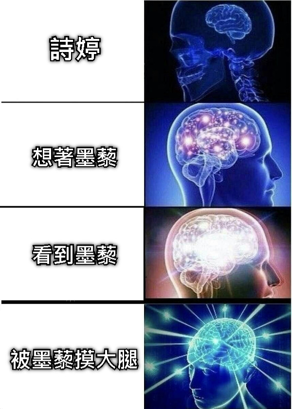 詩婷 想著墨藜 看到墨藜 被墨藜摸大腿