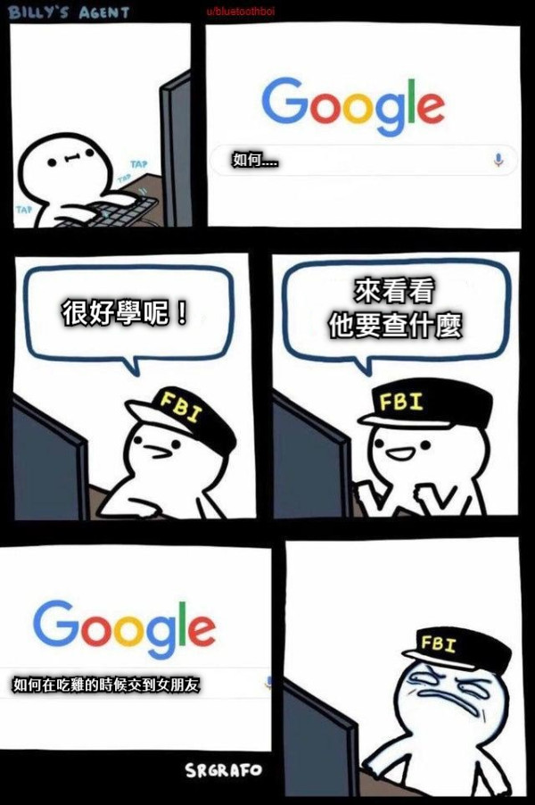 如何.... 很好學呢！ 來看看 他要查什麼 如何在吃雞的時候交到女朋友