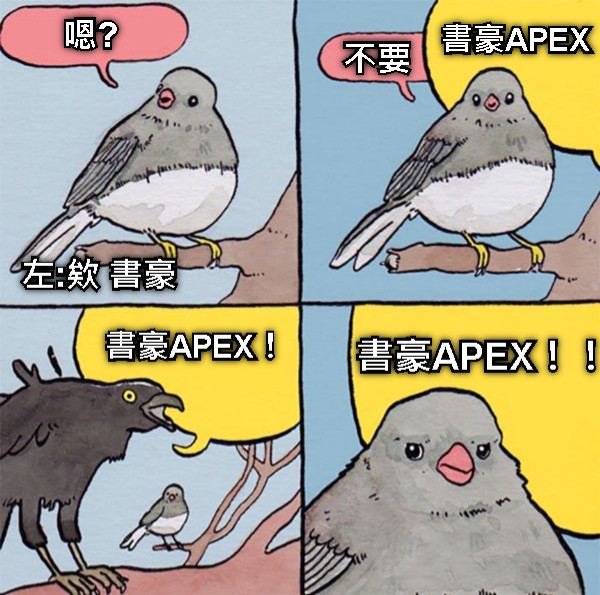 嗯? 書豪APEX 書豪APEX！ 書豪APEX！！ 不要 左:欸 書豪