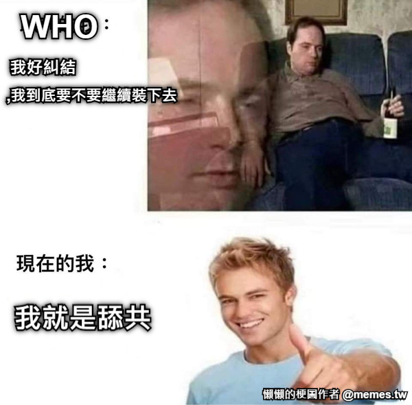 我好糾結 ,我到底要不要繼續裝下去 WHO 我就是舔共