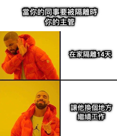 在家隔離14天 讓他換個地方 繼續工作 當你的同事要被隔離時 你的主管