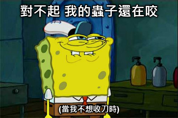 對不起 我的蟲子還在咬 (當我不想收刀時)