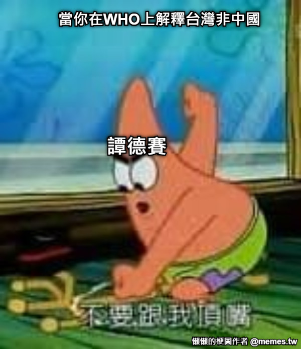 當你在WHO上解釋台灣非中國 譚德賽