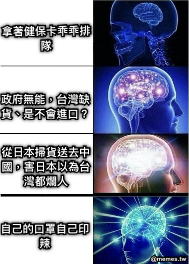 拿著健保卡乖乖排隊 政府無能，台灣缺貨、是不會進口？ 從日本掃貨送去中國，害日本以為台灣都爛人 自己的口罩自己印辣