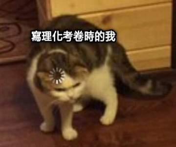 寫理化考卷時的我