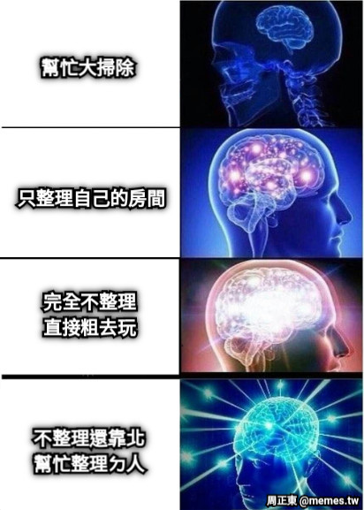 幫忙大掃除 只整理自己的房間 完全不整理 直接粗去玩 不整理還靠北 幫忙整理ㄉ人