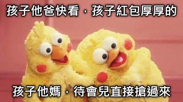 孩子他爸快看，孩子紅包厚厚的 孩子他媽，待會兒直接搶過來