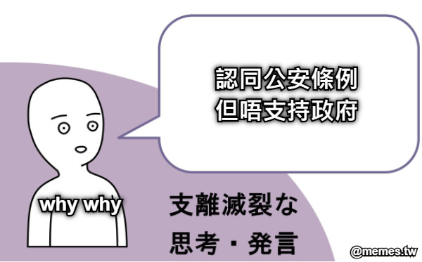 認同公安條例 但唔支持政府 why why
