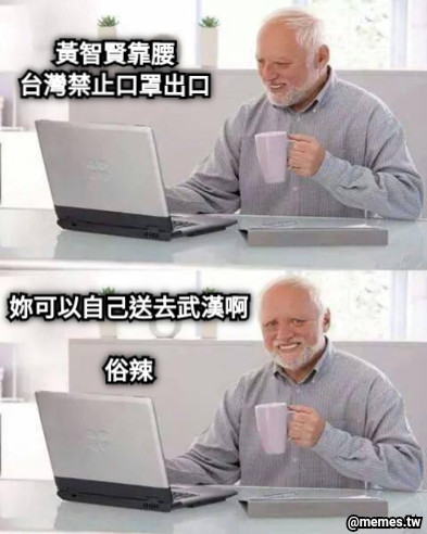 妳可以自己送去武漢啊  俗辣 黃智賢靠腰 台灣禁止口罩出口
