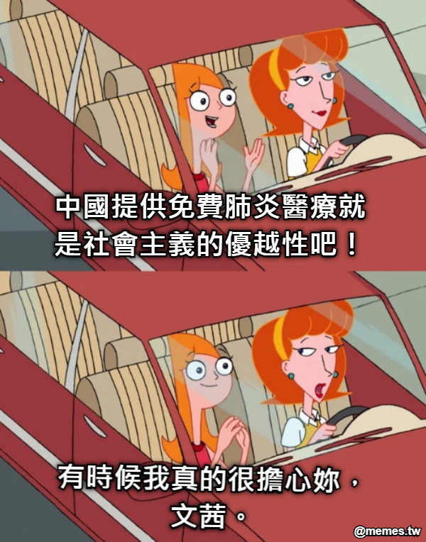 中國提供免費肺炎醫療就是社會主義的優越性吧！ 有時候我真的很擔心妳，文茜。
