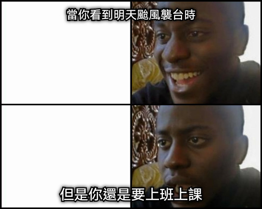 當你看到明天颱風襲台時 但是你還是要上班上課