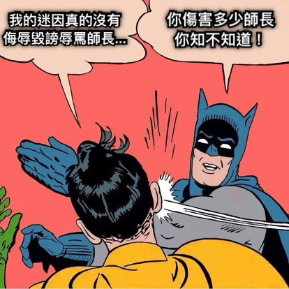 我的迷因真的沒有 侮辱毀謗辱罵師長... 你傷害多少師長 你知不知道！